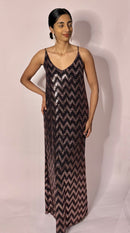 Zigzag glitterjurk (padb03)
