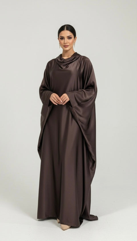 Satijnen wijde kaftan jurk - ramadan collectie