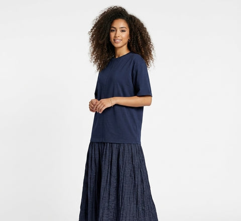Lella short sleeves dress navy
