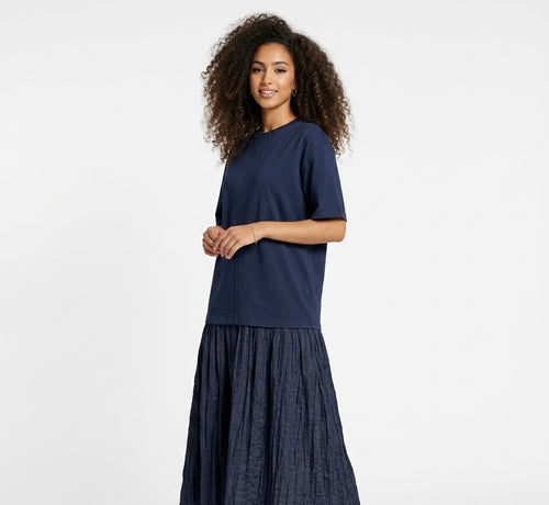 Lella short sleeves dress navy