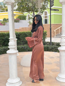 Dubai Kimono with Stones dark brown