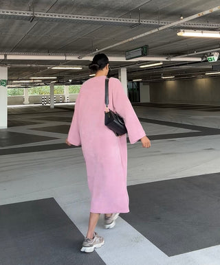 ZYRA LANGE WIJDE JURK roze (ZJ01)