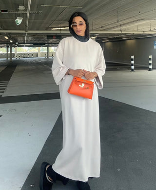 T-SHIRT COMFY LANGE JURK BEIGE