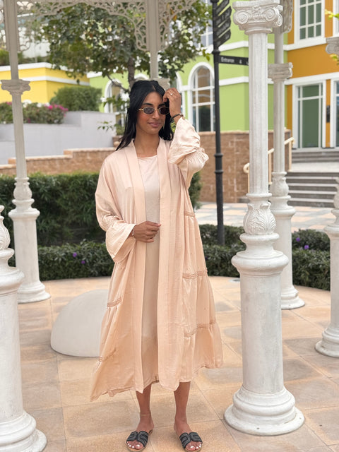 Dubai abaya kimono with dress and stones