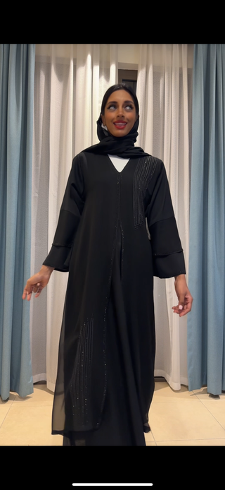 BLACK ABAYA DXB SPARKLE - SIZE 52