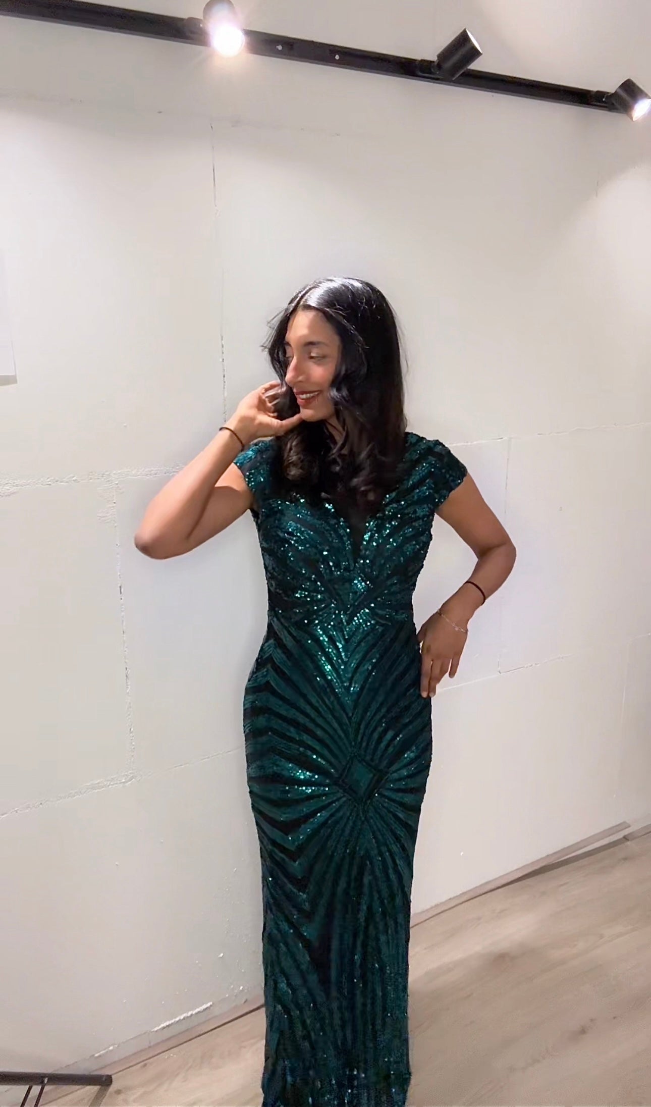 Gala mermaid jurk donker groen