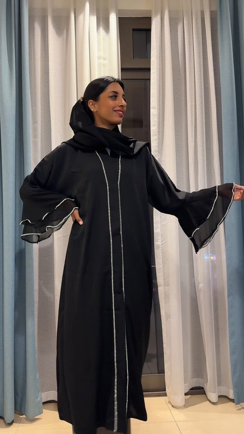 ABAYA SILVER SPARKLE DXB