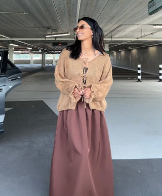 Rok met plooien bruin