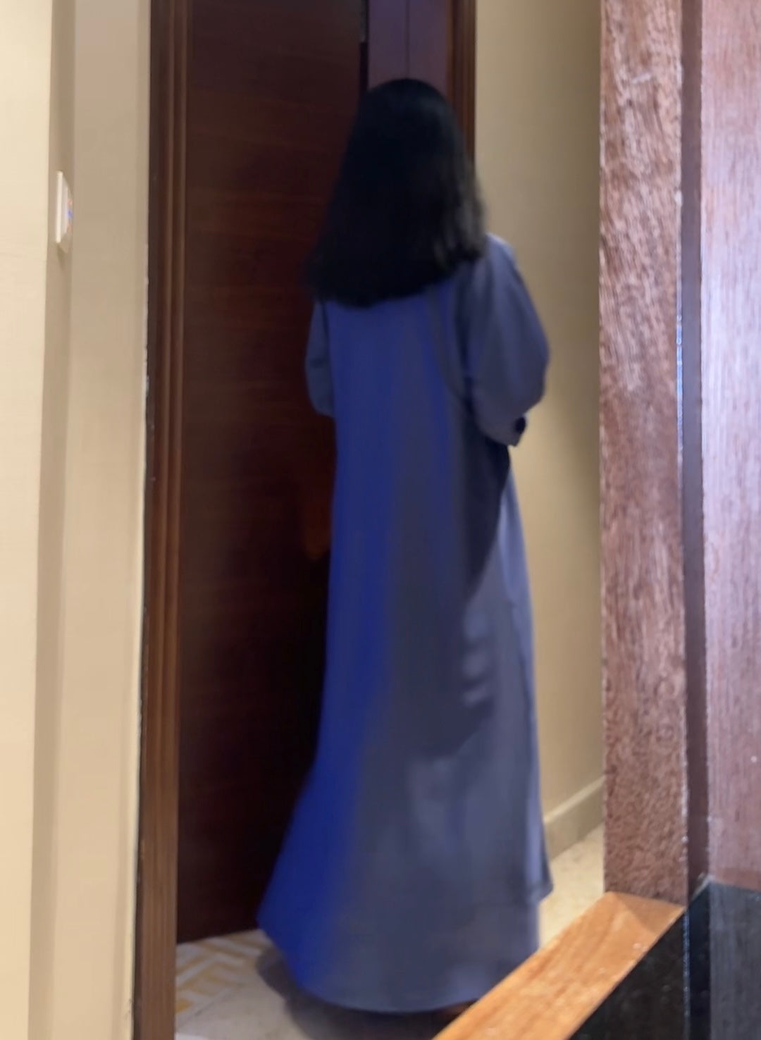 DUBAI ABAYA BLUE SILVER STONES