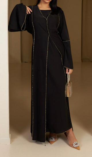 TWO PIECE ABAYA BLACK GOLD