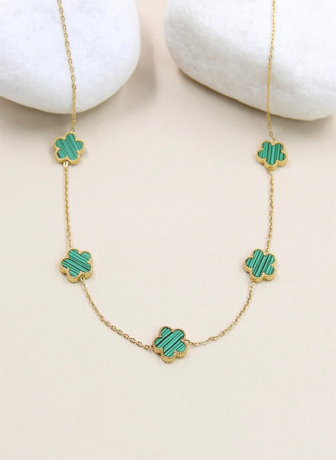 Clovers ketting - 205 COL12 stainless steel