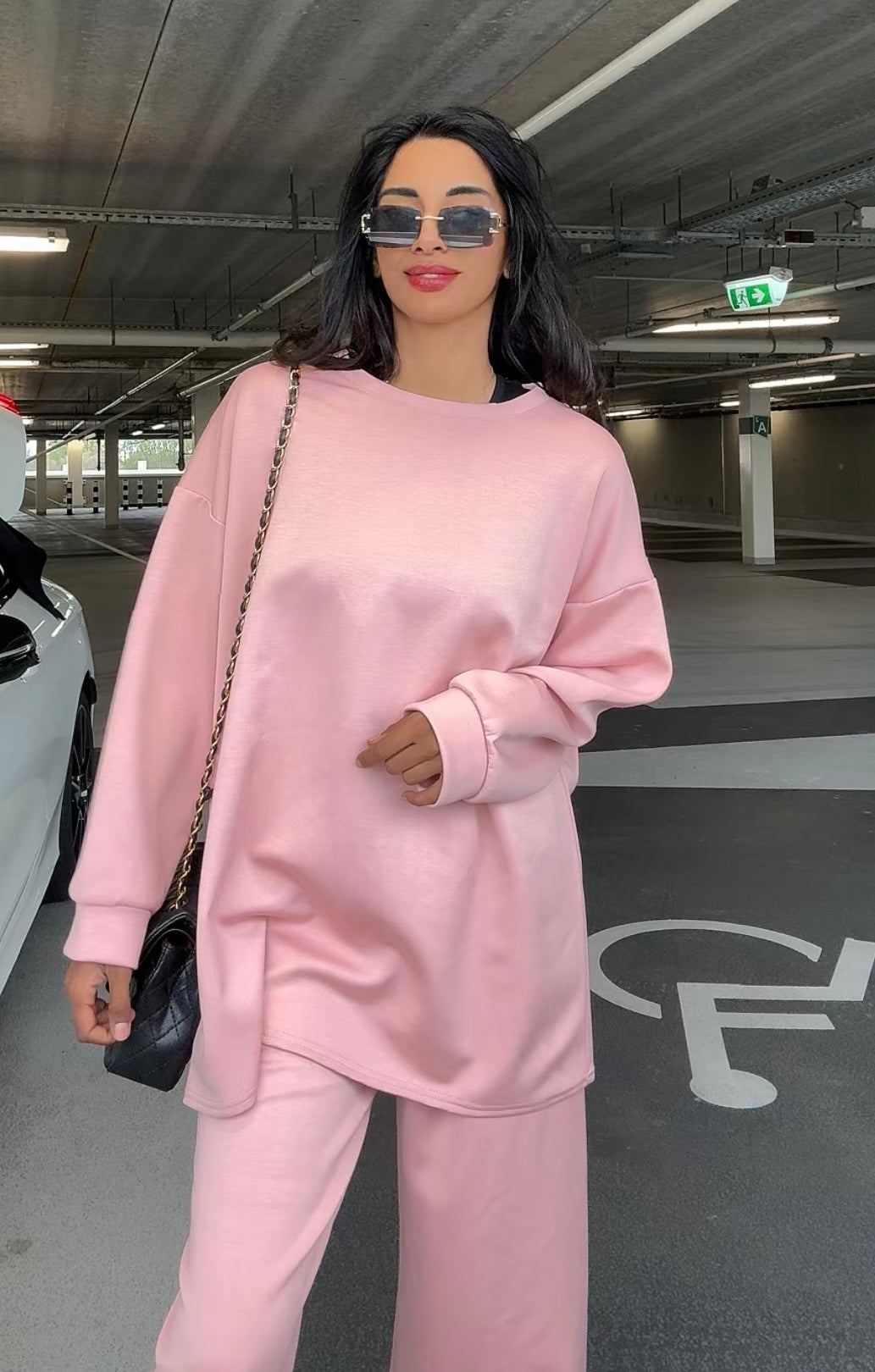 OVERSIZED BLOUSE MET WIJDE BROEK PINK (CIFA54)