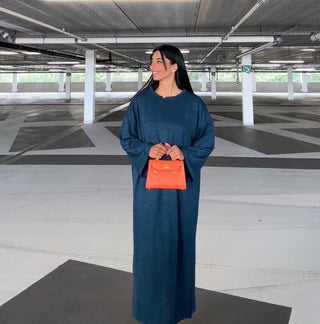 COZY LANGE JURK NAVY BLAUW