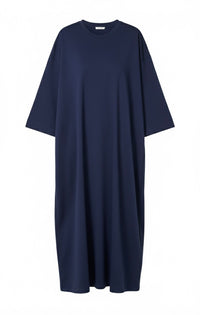 The jersey cotton Aura Basic Dress - navy