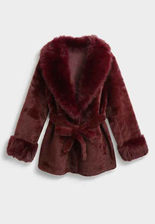 Bontjas burgundy met band - SQ052