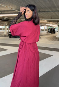 Jurk met zakken van viscose - M5707