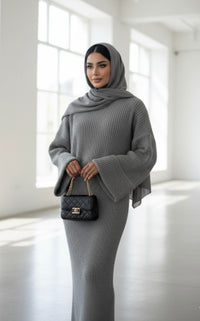 DINA TRUI MET ROK SET GRIJS