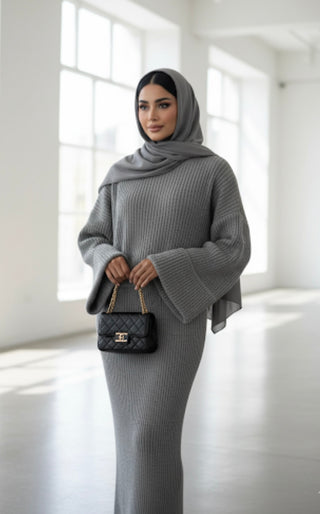 DINA TRUI MET ROK SET GRIJS