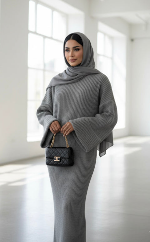 DINA TRUI MET ROK SET GRIJS