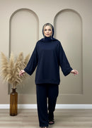 Comfy oversized sweater with wide pants - navy pre order
