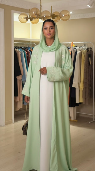 Witte jurk met kimono bloemetjes