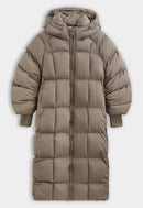 Winterjas met capuchon taupe - FC7657