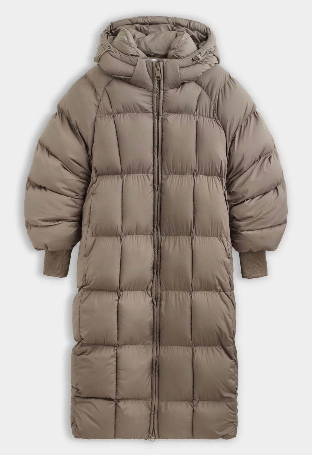 Winterjas met capuchon taupe - FC7657