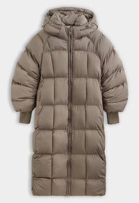 Winterjas met capuchon taupe - FC7657