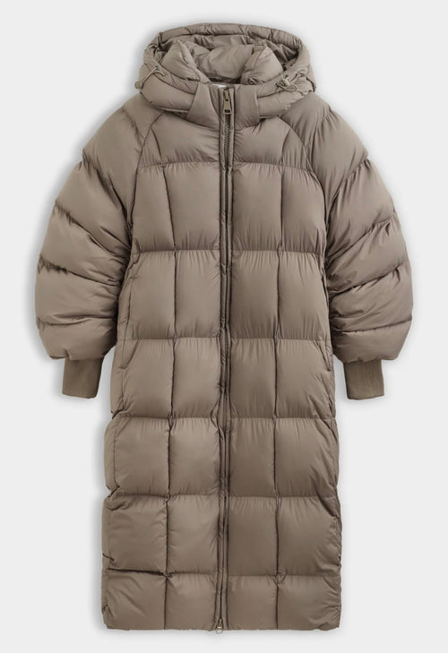 Winterjas met capuchon taupe - FC7657