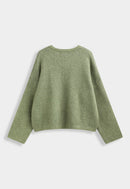 Groene Elisa vest van wol - QT91070