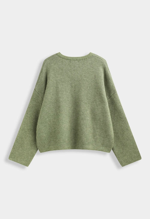 Groene Elisa vest van wol - QT91070