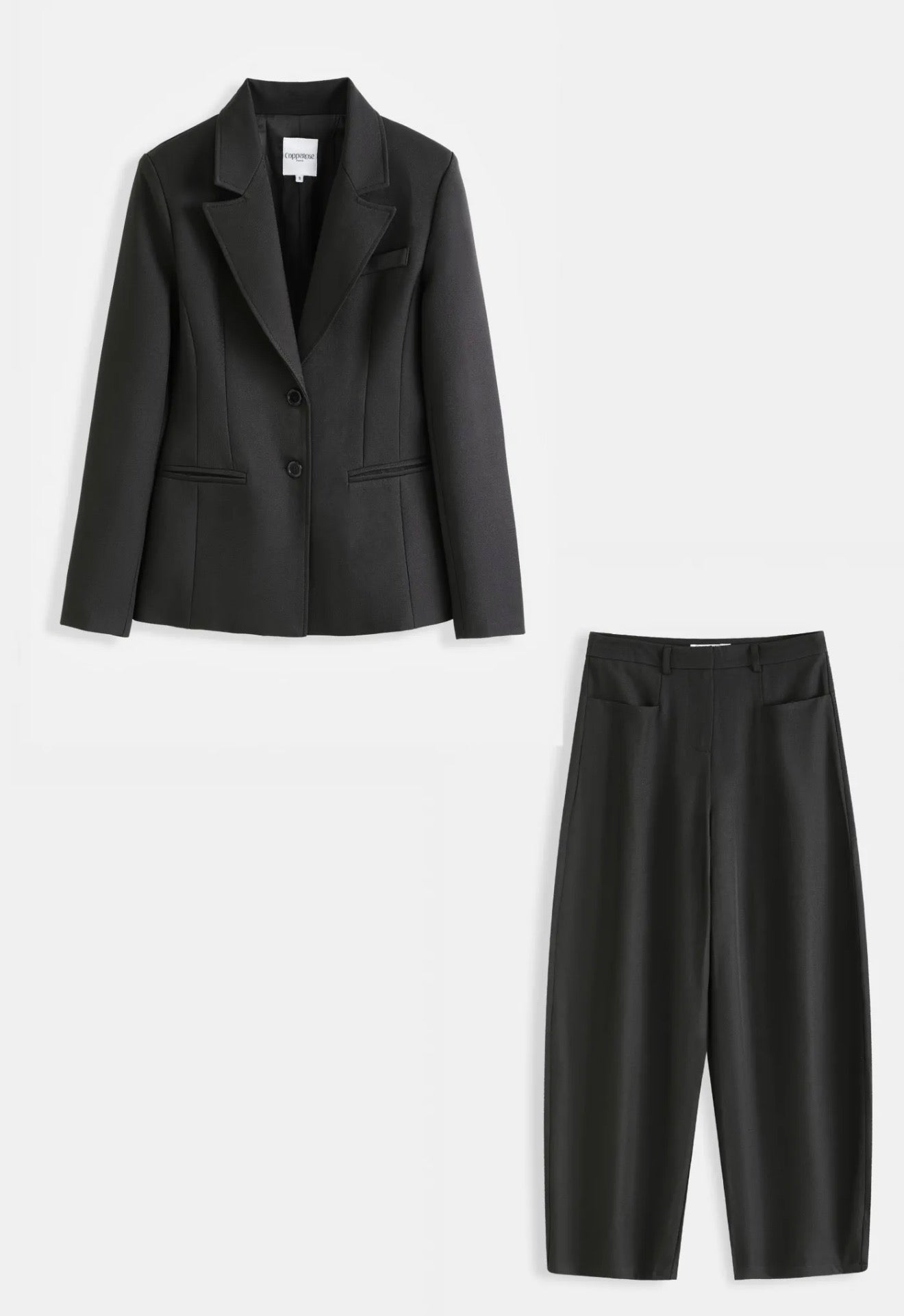 Gevoerde blazer met pantalon zwart - PS9731AB