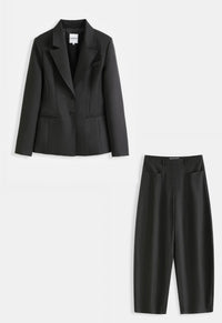 Gevoerde blazer met pantalon zwart - PS9731AB