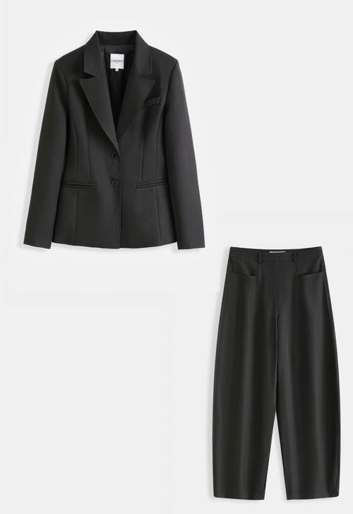 Gevoerde blazer met pantalon zwart - PS9731AB
