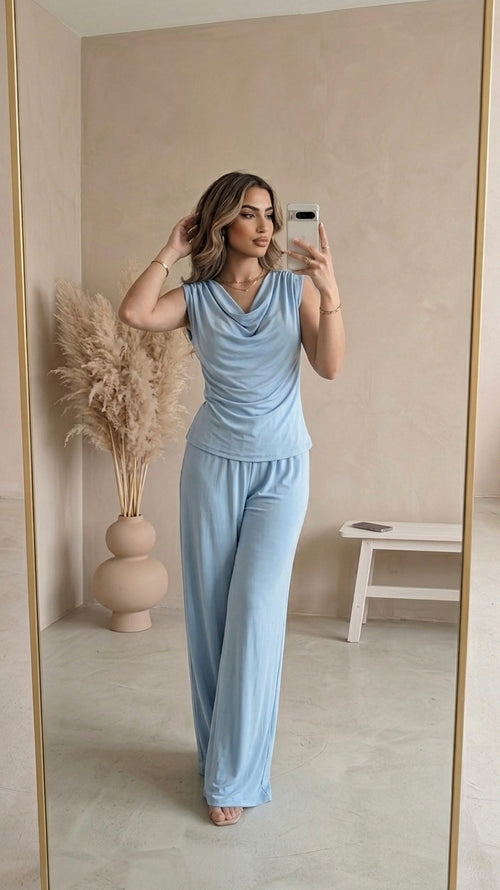 Licht blauw - comfy broekset 20164