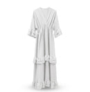 Ruffles jurk met korte v hals - wit
