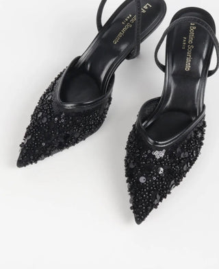 Zwarte hakken met glitters - BYC9866