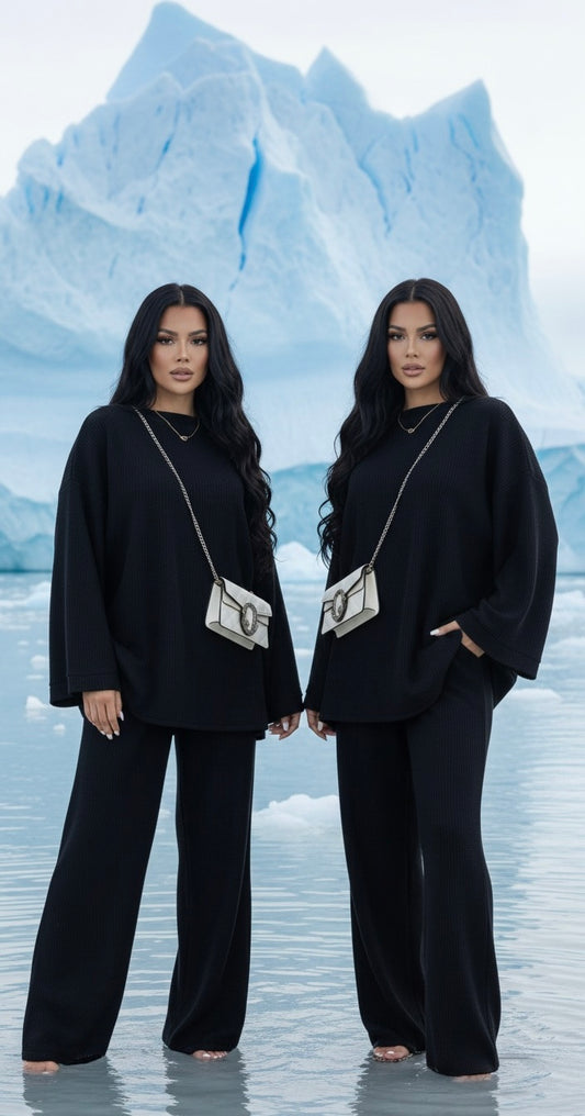 Zyra co-ord set - black 6055