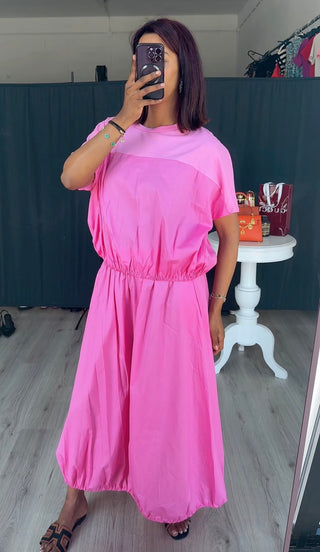 Poff rekbare blouse met rok roze - M6893