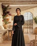 Zaria esemble rok met verstelbare blouse - zwart