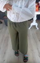 Rekbare broek van viscose groen