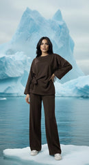 Set met strik en wijde broek - modest