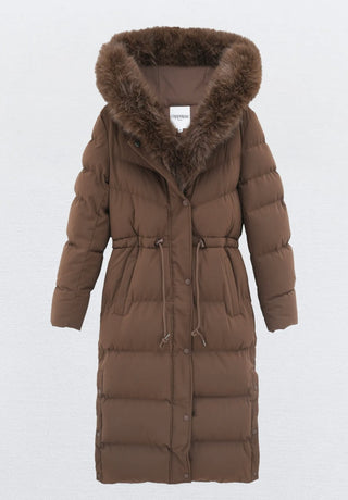 INAYA Winterjas met bontkraag zwart - FC7583