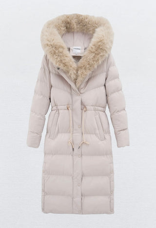 INAYA Winterjas met bontkraag zwart - FC7583