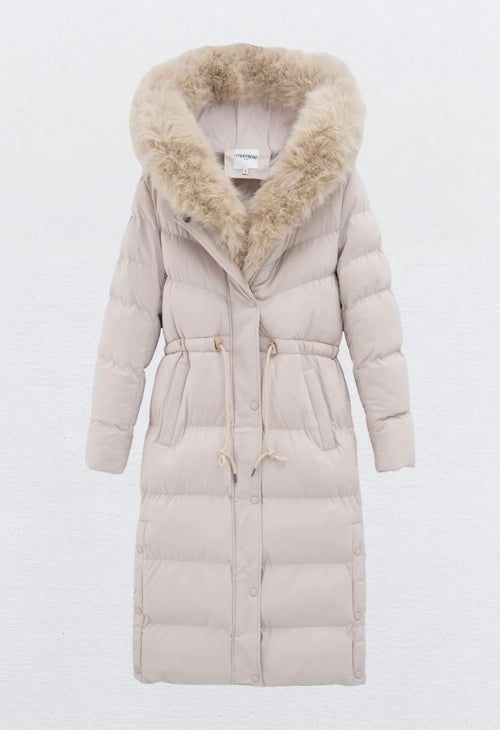 INAYA Winterjas met bontkraag zwart - FC7583