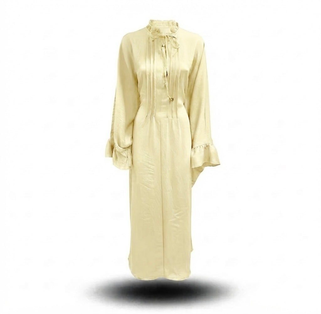 Sahara butterfly abaya - butter yellow