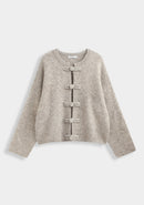 Taupe Elisa vest van wol - QT91070