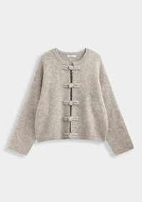 Taupe Elisa vest van wol - QT91070