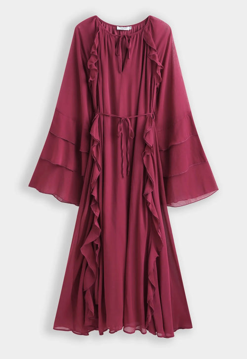Ruffles gala jurk - plum PS9382