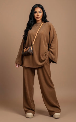 Zyra co-ord set - brown PRE ORDER 6055